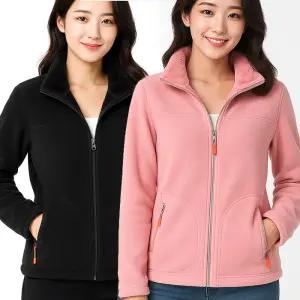 여성 가을겨울 POLAR 폴라 양면점퍼 2WAY 코랄 벨벳 폴라플리스 집업점퍼 따뜻한 이너 아우터 재킷 5칼라/3