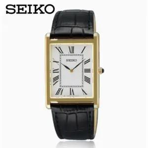 [롯데백화점]세이코 알바 세이코 SWR104P1 스퀘어 클래식 사각 남성 가죽시계