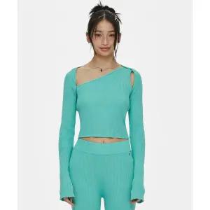 [국내매장판] 뮬라웨어 여성 요가복 상의 니트 롱 슬리브