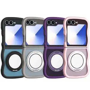 갤럭시 z플립 6 5 맥세이프 미러 링 그립 물결 케이스