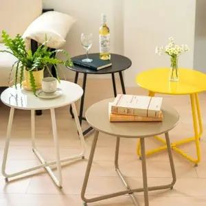 조립식 미니 철제 원형 사이드테이블 빈티지 거실협탁