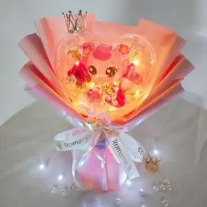 인형꽃다발 캐치 티니핑 하츄핑 핑크 아크릴 하트풍선 어린이 꽃다발