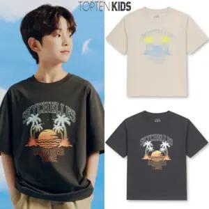 [탑텐키즈](신세계 사우스시티)25년 FW 남아) 쿨에어 코튼 그라데이션 그래픽 반팔티 MKF3TS1001