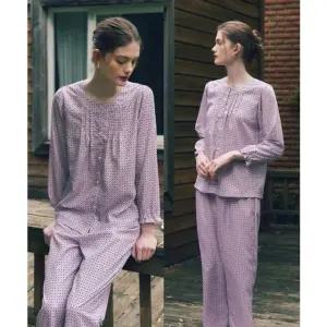 [갤러리아] 여)로맨틱한 인디핑크 로고나염 가볍고 부드러운 면80수 파자마(WPA2507W)