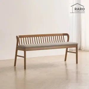 [라로퍼니처]허그 고무나무 원목 3인 벤치 식탁 의자 3인용 밴치