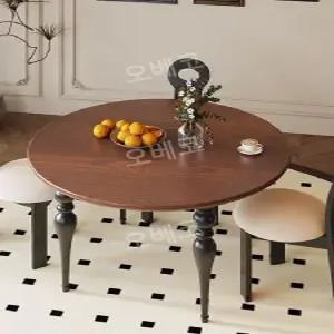 원목테이블 8인용식탁 다이닝 원탁 프렌치 북유럽 인테리어 카페