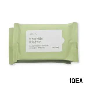 식물나라 여성청결제 뽑아쓰는 쑥 마일드 페미닌티슈 10매 10개