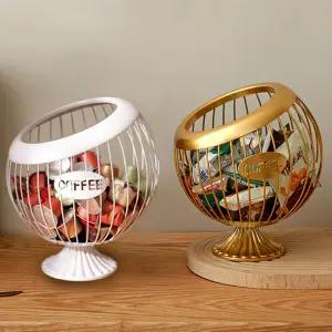 프리미엄 북유럽 엔틱 캡슐커피 보관함 화이트 사탕 과자 보관 바스켓 인테리어 스틸