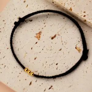 24K 순금 골드볼 3mm 3개 매듭 팔찌 행운 부적 소원 색상선택