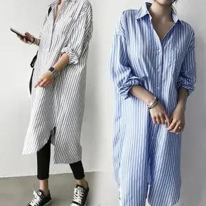 [LFKNLP05_58]줄무늬 모닝셔츠 셔츠원피스 원피스 임산부