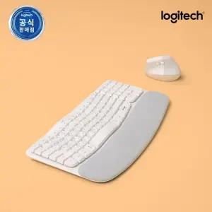 로지텍 코리아 공식 Wave Keys And Lift Combo 무선 블루투스 저소음 인체공학 키보드 마우스 세트 오프화이트