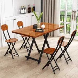 미니 접이식 식탁 의자 세트 4인용 간이 보조 탁자 식당 사무실