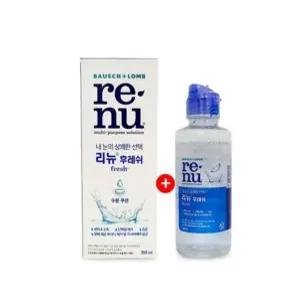 리뉴 렌즈보존액 355ml 옵티프리 후레쉬 120ml 세트 렌즈세척액