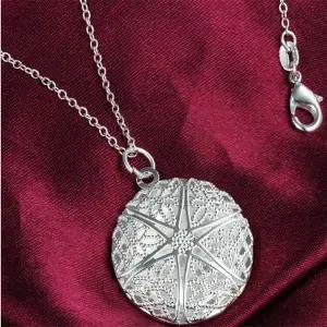 [윙윙쇼핑]실버 원형 사진 보관 목걸이 패션 아이템 레이어드 우정 소중한 특별한 선물