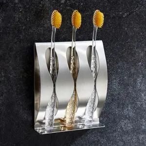 쿨샵 스텐레스 치솔꽂이 면도기 칫솔 걸이 물결디자 칫솔거치대 칫솔꽂이 스텐레스칫솔걸이