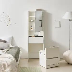 보루네오 마르체 루아 수납 거울 틈새 화장대 세트 (거울/스툴포함) BGW339C (착불)