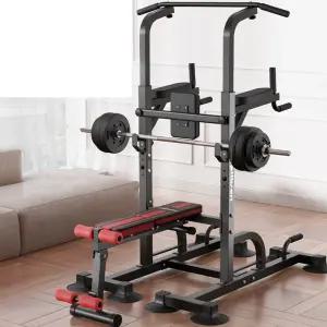 풀업 기구 수평바 스탠드 턱걸이 봉 벤치프레스 랙 풀업바 + 35kg 바벨