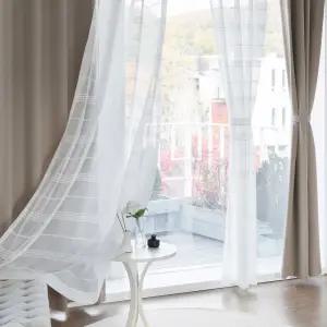 까르데코 트윈어슈어 양면100%암막커튼+쉬어라인 중형커튼 4장