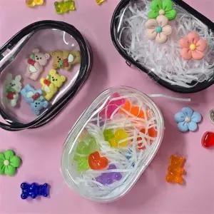 파우치 가방 키링 인형 미니 차키 투명 원형