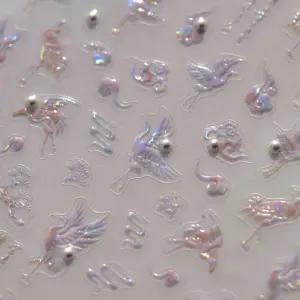 전통 자개 한국 기념품 재료 나전칠기 젤네일 홀로그램 자개장 스티커 아트 네일 데코