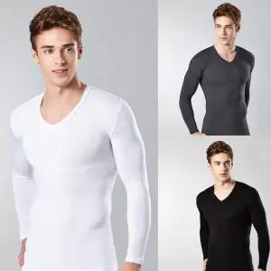 남성내복상의 발열내복상의 히트엔진 기능성 긴팔 브이넥 겨울용