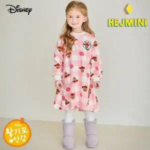 [헤이미니] [디즈니]밤비 플라워체크왕기모원피스