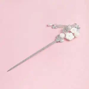 꽃장식 헤어 비녀 무드 비즈 드레스 웨딩-WFHN0XD