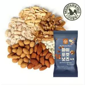 산과들에 하루견과 마이포켓넛츠 30낱봉 간식 등산 모임 부모님 청소년 선물 20g