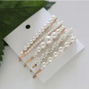 반묶음머리핀 여성 진주머리핀 실삔 헤어핀 헤어