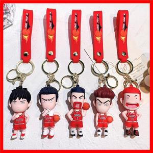 일본 애니메이션 슬램덩크 키체인 사쿠라기 하나미치 루카와 카에데 히사시 미쓰이 액션 피규어 가방 펜던