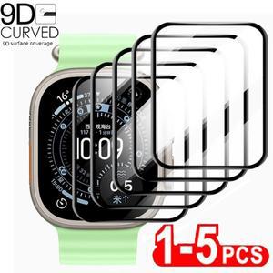 1-5PCS 애플 워치 울트라 3 49MM SE3 iWatch 시리즈 11 10 소프트 강화 유리 필름용 곡선형 화면 보호기