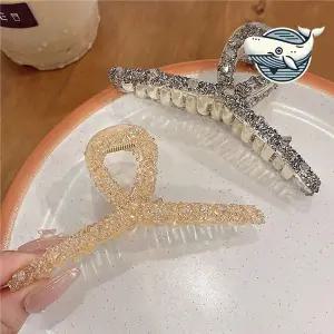 [콩심팥심]큐빅 디테일 헤어 집게핀 올림머리 클립 대형 큐빅집게핀 큰집게핀