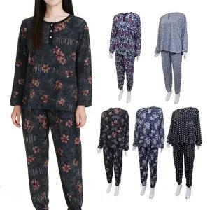 따뜻한 피치기모 시보리 플라워 상하세트 여성 빅사이즈 홈웨어 ...