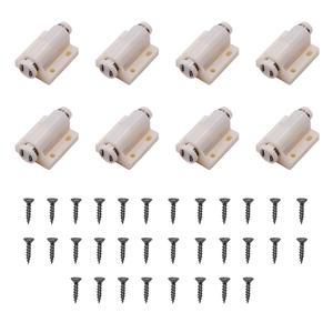 RUIAN 8 팩 플라스틱 터치 캐치 나사가 있는 마그네틱 프레스 래치, 주방 캐비닛 가구 도어 푸시로 래치 열기 (베이지)