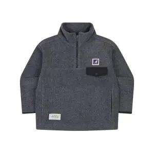 [캉골키즈]솔리드 플리스 하프 집업 스 셔츠 RD 0209 멜란지 그레이