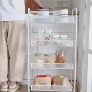 3단 4단 이동식 철제 트롤리 주방 틈새 선반 트레이 주방선반 철제선반 앵글선반