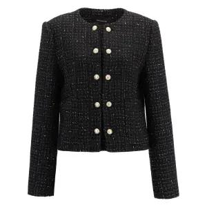 [롯데백화점]더아이잗컬렉션 메탈 스팽글 트위드재킷 CRAE0JK221