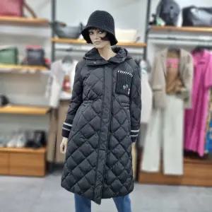 베네통/애플아울렛/다이아 퀼팅 후드 롱 구스 패딩/BAPD51461