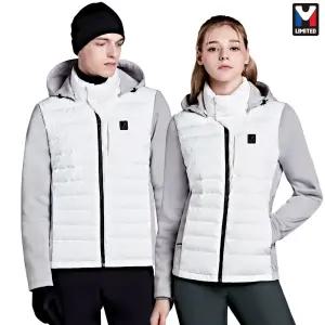 엠리밋 남성 여성 단체 하이브리드 후드 집업 패딩 자켓 점퍼 화이트