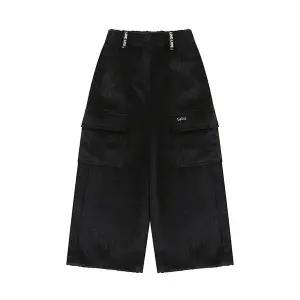 [티파니주니어]블랙 골덴 카고 팬츠 T55KAP070_s