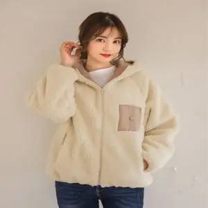 겨울 후드집업 양털후리스 양털후드점퍼 여성 뽀글이 (WCE2283)