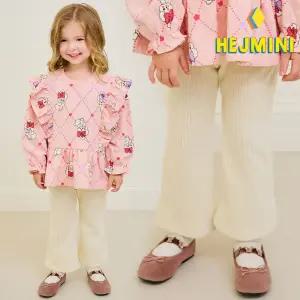 [헤이미니] 리본하트벨로아부츠컷팬츠