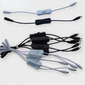 DC 전원 스위치 5.5X2.1mm 커넥터 수 플러그 암 어댑터 블랙 DC5-24V