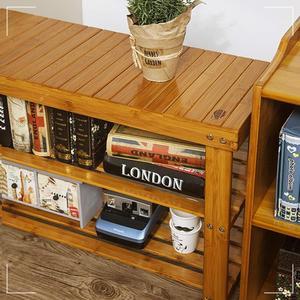 6 우드 사각 의자 겸 2단 선반 대나무 수납 진열 장 다용도 조립식 원목벤치 화분 스툴 인테리어