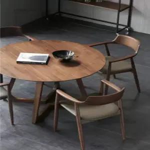둥근식탁 티테이블 의자세트 호두 둥근 둥근모서리