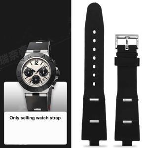 Rubber silica gel strap for Bvlgari Watch with notch 22x8 24x8mm DP42C14SVDGMT men's and high qualit