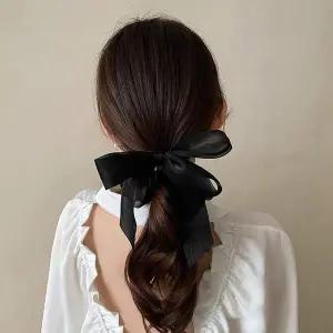 블랙 베이직 묶음 머리 삔 바나나 긴 헤어 단발