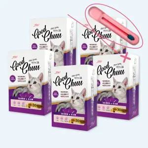 굿츄 고양이 츄르 연어 조개관자살 15g 150포 + 츄르스푼 증정