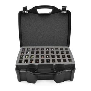 CASEMATIX 하드 쉘 미니어처 휴대용 케이스 - 워해머 40k, DnD 등과 호환되는 대형 미니어처를 위한 맞춤형 폼 레이어가 있는 80 슬롯 피규어 보관 케이스!