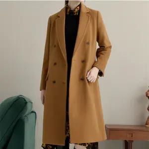 L. 울 블렌디드 퀼팅안감 더블 롱코트